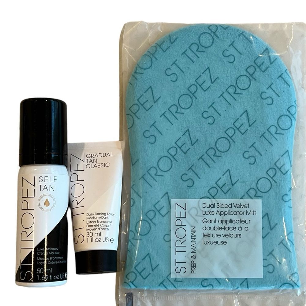 St Tropez Bronzing Mousse Self Tan, Gradual Tan Classic + Mitt Bundle, New